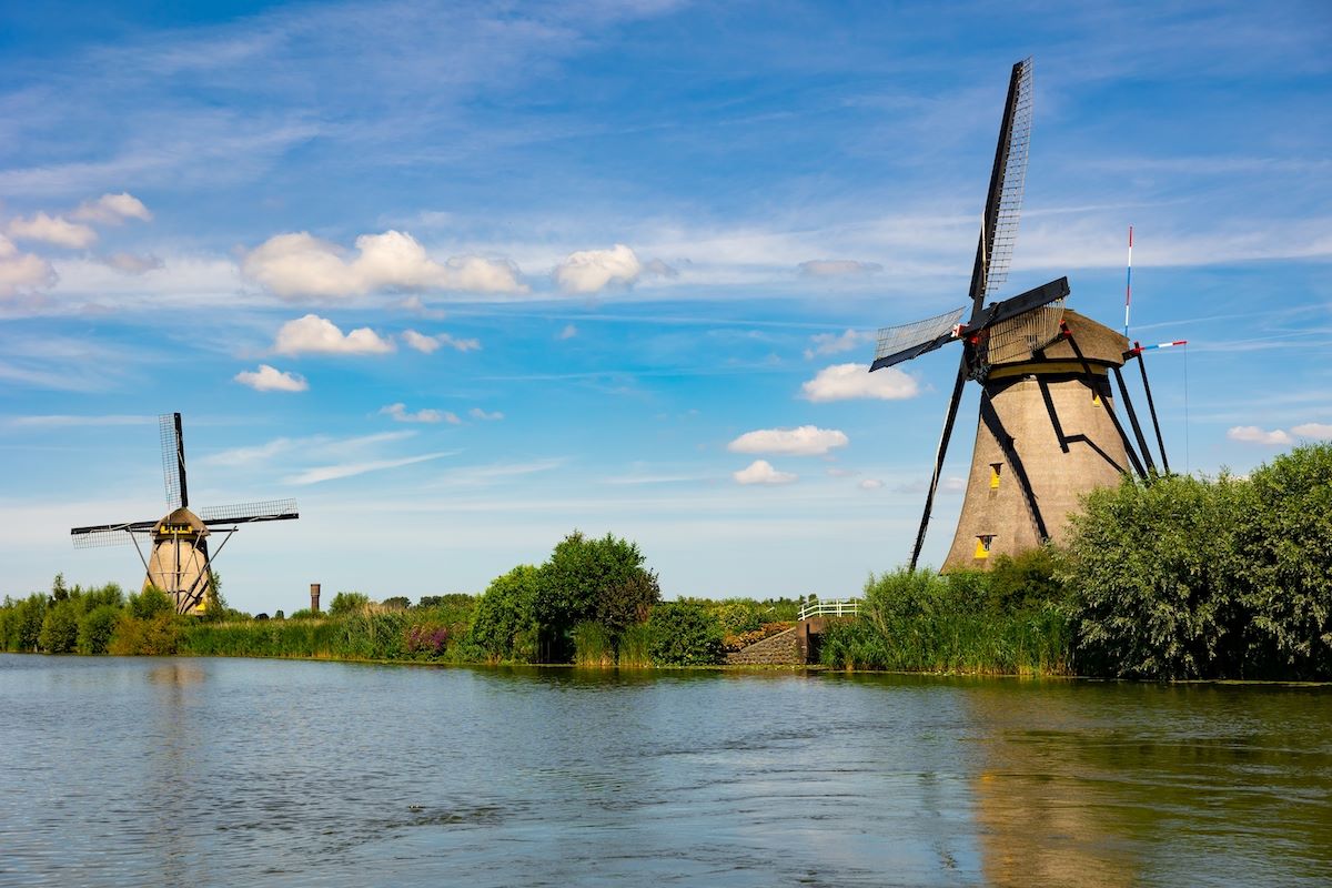 Kinderdijkse molens, een bekend stukje uit Zuid-Holland.