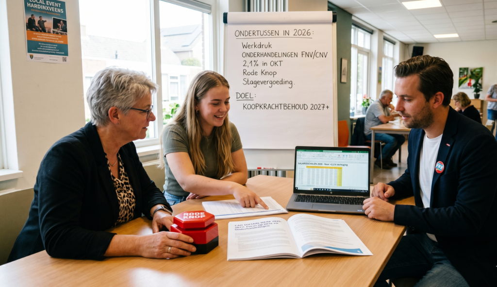 Onderhandelingen over de CAO sociaal werk (gegenereerd door AI)